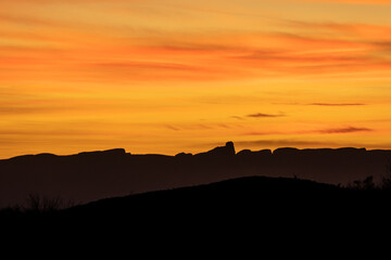 Sunrise Colors Looking South To The Sierra Del Carmen Mountains