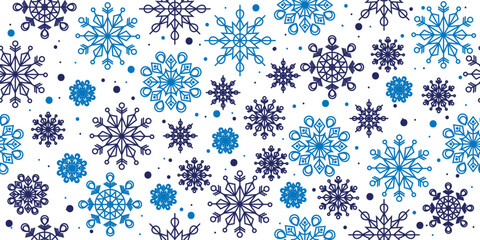 Merry Christmas blue snowflakes decoration background