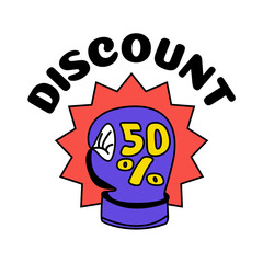 50% template vector design for discount sale that can be used for promotional purposes