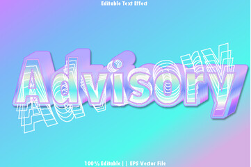 Advisory Editable Text Effect 3D Modern Style