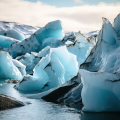 closeup glacier in iceland.