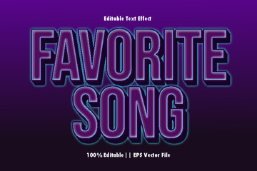 Favorite Song Editable Text Effect 3D Emboss Style
