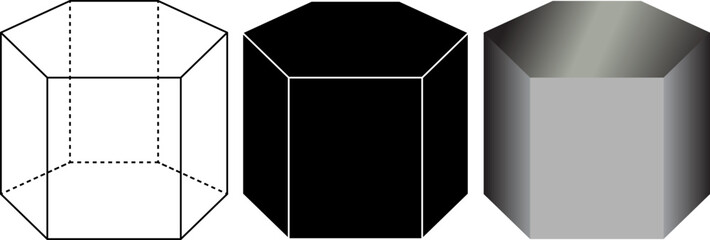 Uniform hexagonal prism shape set