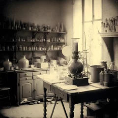 Fototapeten 1800s photo of a empty laboratory historical photo  © Amber