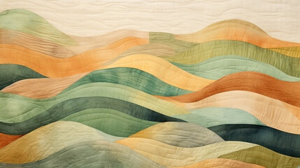 abstract landscape in earth pastel tones - a collection of handmade rag papers, web banner - obrazy, fototapety, plakaty