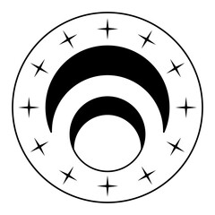 Astrology Moon and star icon for decorative template