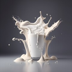 milk jet all white splash realistic realistic professional photography 8k  - obrazy, fototapety, plakaty