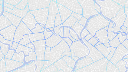 Blue city area, background map, streets. Skyline urban panorama. Cartography illustration. Widescreen proportion, digital flat design streetmap. Vector City top view. View from above the map
