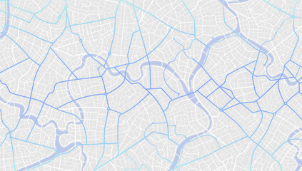 Blue city area, background map, streets. Skyline urban panorama. Cartography illustration. Widescreen proportion, digital flat design streetmap. Vector City top view. View from above the map