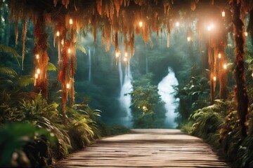 Tropical Forest wedding backdrop photography background ceremony maternity shoot wedding overlay waterfall background wedding photo props, tropical, forest, waterfall, wedding, ceremony, 