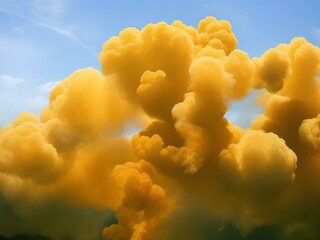 sky yellow smoke background, ai generated.