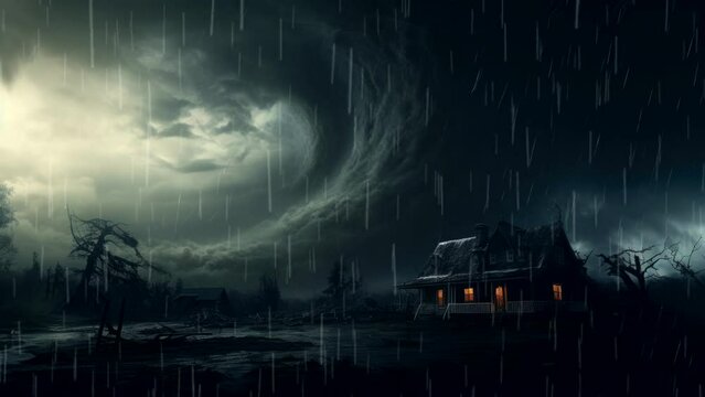 house in dangerous caused tornado typhoon hurricane wind video looping 