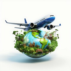 Obraz premium globe and airplane