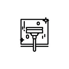 Wiper, scraper, squeegee, glass cleaning outline icon. Vector illustration. The isolated icon suits the web, infographics, interfaces, and apps.