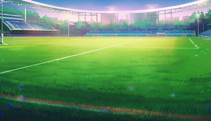 Naklejka premium Lawn in the soccer stadium. 