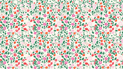 seamless ditsy flowers repeating pattern, tiny flowers pattern, ditsy, liberty , meadow, floral © peacefy