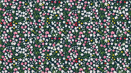 seamless ditsy flowers repeating pattern, tiny flowers pattern, ditsy, liberty , meadow, floral © peacefy