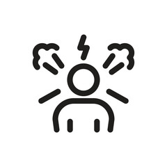 Human panic line outline icon