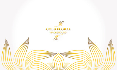 elegant white gold floral background with floral and leaf ornament