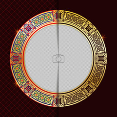 Decorative and artistic frame design in two versions, vector pattern with picture frames. Illustration. Silk screen printing.