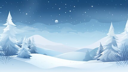 Winter white forest with snow, Christmas background.