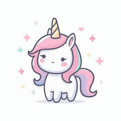 cute unicorn vector illustration