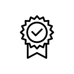 Check mark inspection icon with black outline style. check, mark, symbol, yes, tick, ok, correct. Vector Illustration