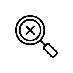 Problem inspection icon with black outline style. problem, business, concept, idea, solving, strategy, solution. Vector Illustration