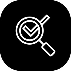 Check inspection icon with black filled line outline style. yes, mark, ok, isolated, icon, check, checklist. Vector Illustration