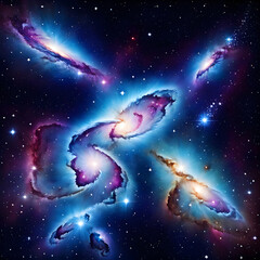 Obraz na płótnie Canvas a space filled with lots of stars and nebulas, colorful nebula background, colorful nebulas. ai generative