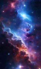 Tuinposter a space filled with lots of stars and nebulas, colorful nebula background, colorful nebulas. ai generative © Big