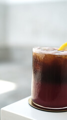 Elegant Espresso Mocktail in Maroon and Black Layers