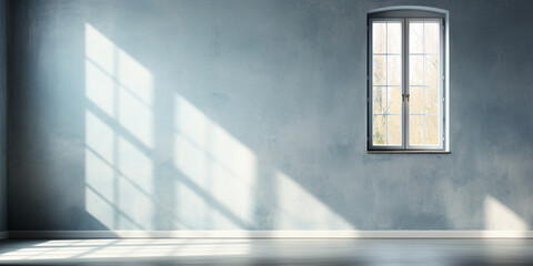 abstract light blue from windows on plaster wall
