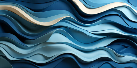 Fototapeta premium abstract intricate 3D wall in light blue and white tones