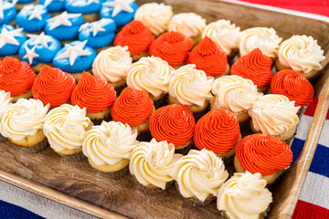 American Flag Mini Cupcakes