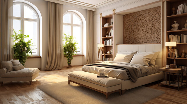 spanish style decoration interior design of modern bedroom