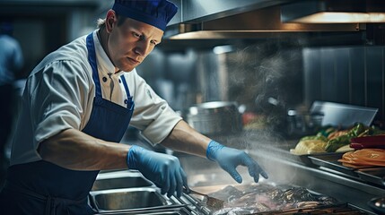 Cook cooking in the kitchen