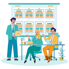 Planning and Strategy Discussion Vector Illustration