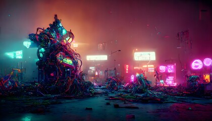 shock and awe 8k surreal octane render intricate details neon lighting 