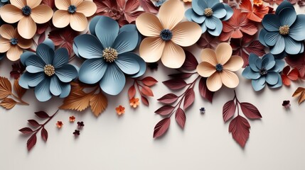 Colorful Beautiful 3d flowers and patterns on white ,Desktop Wallpaper Backgrounds, Background HD For Designer