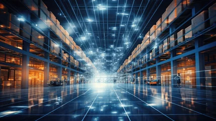 Foto op Plexiglas The digital warehouse of the future intelligent logistics © somchai20162516