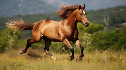 Obraz premium Horses running in the meadow