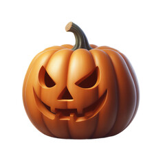 Halloween Jack-o-lantern pumpkin isolated on a transparent background