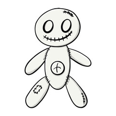 voodoo doll isolated illustration on white background