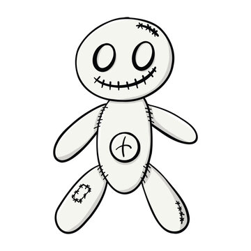 voodoo doll isolated illustration on white background