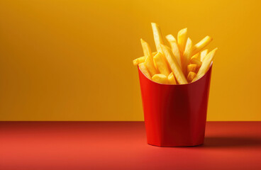 French fries on an empty background