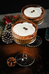 Christmas espresso martini in a glass 