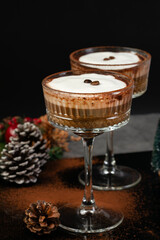 Christmas espresso martini in a glass 