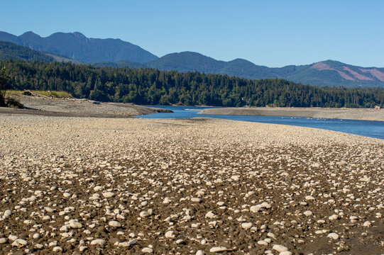 River through a beach near Sequim, Washington