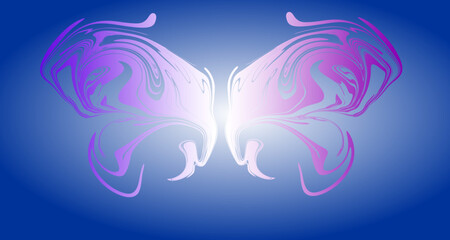 Fototapeta na wymiar butterfly on blue background